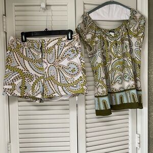 J. Crew shorts and matching top.